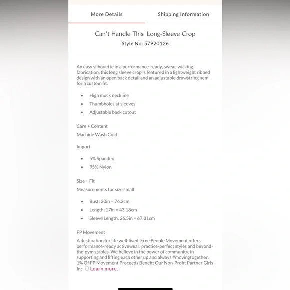 Free People movement Can’t handle this long sleeve crop - Picture 7 of 13